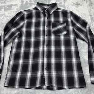 Brooklyn Cloth - Fleece Flannel Shirt men's size - Medium plaid black